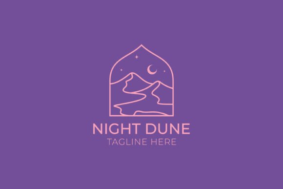 Abstract Logo Night Dune Desert Nature Graphics and Logos