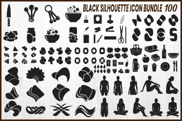 Black Silhouette Icon Bundle: A Designer’s Review for Graphics and Crafts