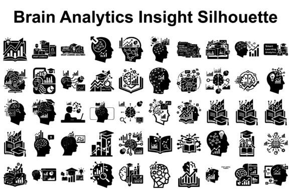 Brain Analytics Silhouettes Graphics and Illustrations