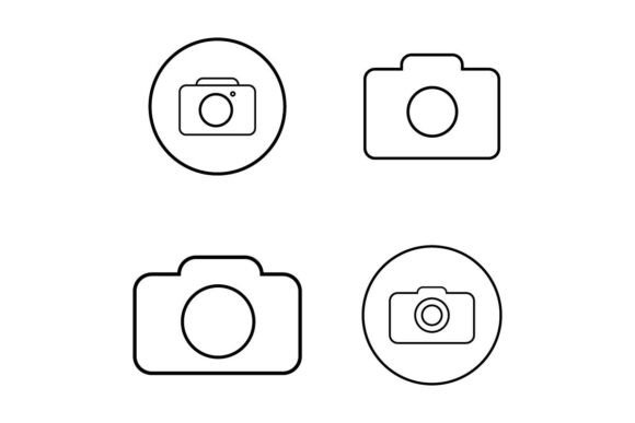 Camera Outline Vector Icon Set Graphics and Illustrations Review