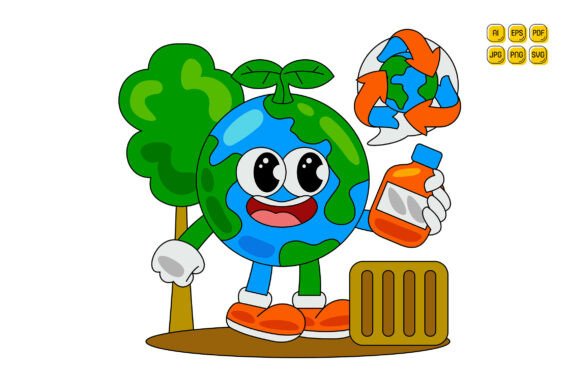 Cartoon Earth Character Vector Art 01: Graphics and Illustrations Review