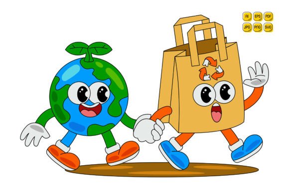 Cartoon Earth Character Vector Art 19: Graphics and Illustrations for Local Brands