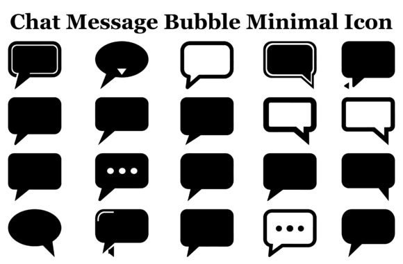 Chat Message Bubble Minimal Icon Bundle for Graphics and Icons