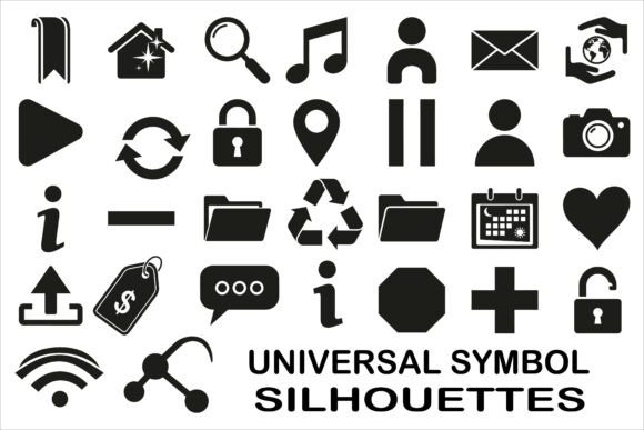 Collection Universal Symbol Silhouettes Graphics & Crafts Review