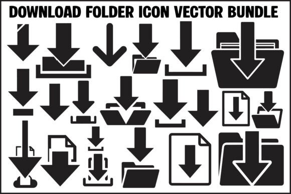 Download Folder Icon Silhouette Vector Graphics and Illustrations