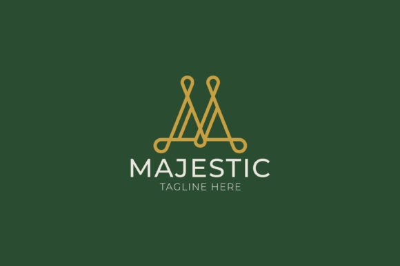 Elegant Golden Logo Majestic Letter M Graphics and Logos