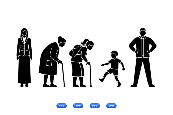 Generations Silhouette Clipart Graphics for Crafts
