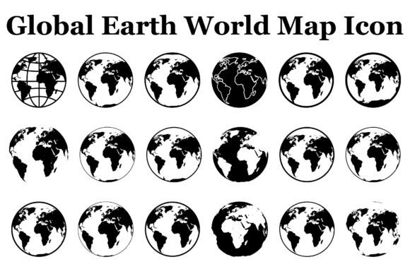 Global Earth World Map Icon Bundle: Graphics and Icons for Modern Branding