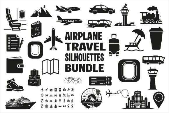 High-quality Airplane Travel Silhouettes Graphics and Crafts