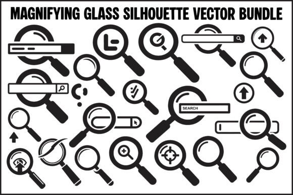 Magnifying Glass Silhouette Icon Vector: Graphics and Illustrations Review