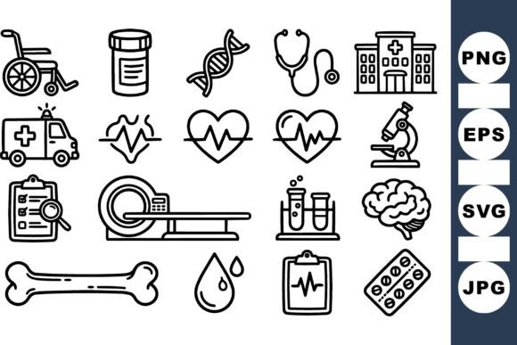 Medical Health Icons Set: Graphics and Crafts for Publishers