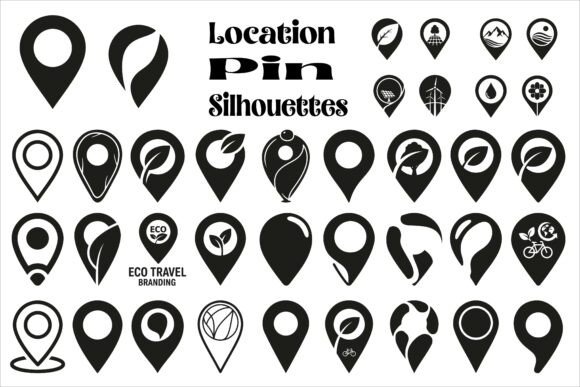 Modern Location Pin Silhouettes3 Graphics and Crafts Review