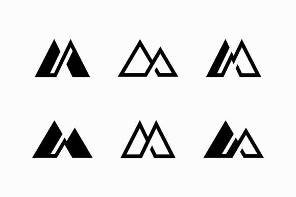 Modern M Logo for Mountain Outdoor Graphics and Illustrations