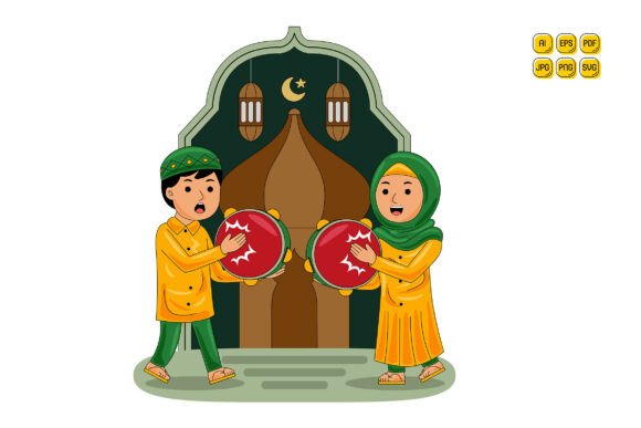 Muslim Man Woman Playing Tambourine Review