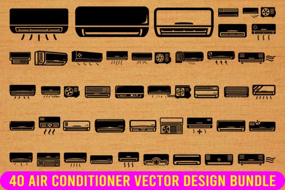 New Air Conditioner Vector Design Set: Graphics for Crafts