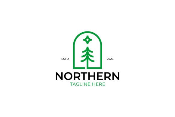Northern Pine Tree Logo Nature Outdoor Graphics and Logo Templates