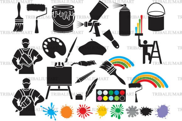 Painting Icons Set - Art Tools Graphics and Icons Review