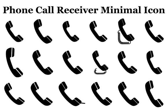 Phone Call Receiver Minimal Icon Bundle Graphics and Icons