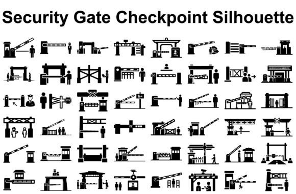 Security Gate Checkpoint Set: Graphics and Illustrations Review