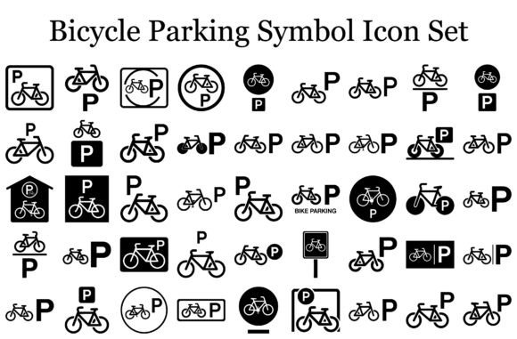 The Bicycle Parking Symbol Icon Set: Essential Graphics and Icons for Urban-Themed Products