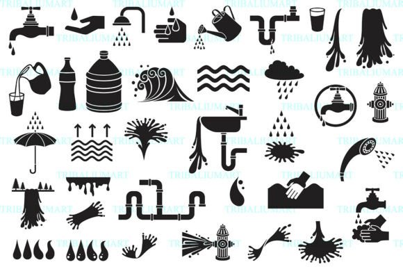 Water Icon Set: Bold Graphics and Icons for Brand Visuals